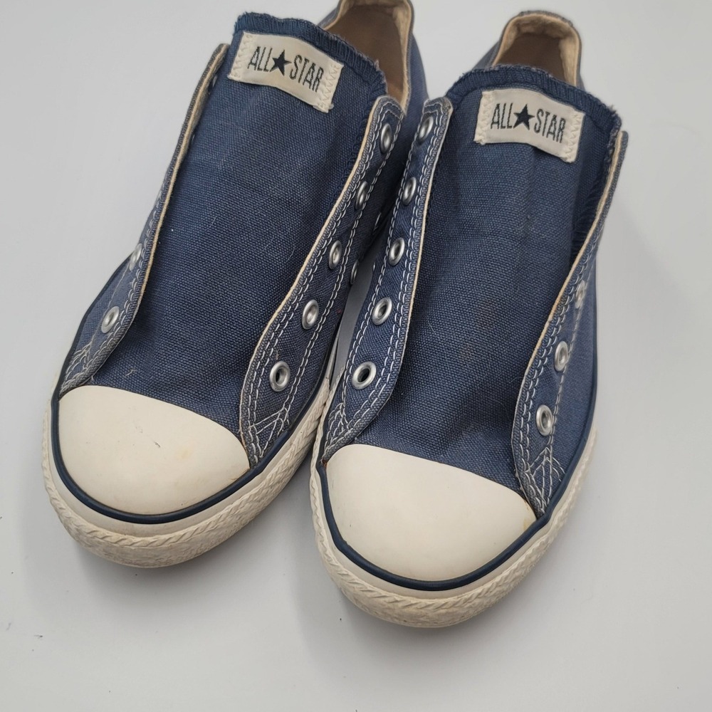 Converse Chuck Taylor All Star Slip On Navy Blue Canvas Sneakers Womens 5 Mens 3